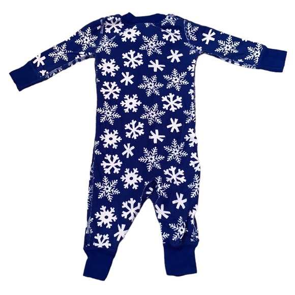Hanna Andersson Snowflake Christmas Sleeper Size 3-6 Months Organic Cotton - Picture 2 of 5